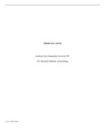 Module Four ActivitySouthern New Hampshire University PSY 22