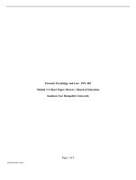 Forensic Psychology and Law PSY-205Module 1-4 Short Paper