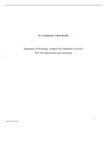 8-1 Assignment: Client ResultsDepartment of Psychology, Sout