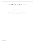 Strategic Planning Proposal  Executive SummarySouthern Ne