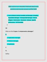 MBE Contract Law: Remedies Flashcards latest exam  questions and accurate answers verified 100%