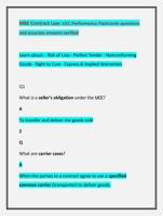 MBE Contract Law: UCC Performance Flashcards questions  and accurate answers verified