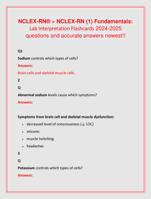 NCLEX-RN > NCLEX-RN (1) Fundamentals:  Lab Interpretation Flashcards 2024-2025  questions and accurate answers newest!!