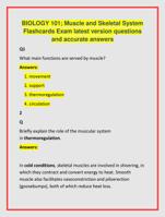 BIOLOGY 101; Muscle and Skeletal System  Flashcards Exam latest version questions  and accurate answers