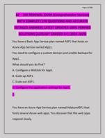 AZ  104 RENEWAL EXAM (Comprehensive Version)  WITH COMPLETE 270 QUESTIONS AND ACCURATE  DETAILED ANSWERS