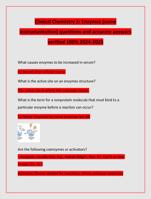 Clinical Chemistry 2: Enzymes (some  instrumentation) questions and accurate answers  verified 100% 2024-2025
