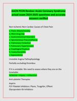 AACN PCCN Review: Acute Coronary Syndrome actual exam 2024-2025 questions and accurate  answers verified