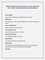 INDIANA QMA STATE EXAM (ACTUAL) LATEST 2024 WITH  100+ EXPERT CERTIFIED QUESTIONS AND ANSWERS