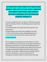 ATI PEDIATRIC PROCTORED TEST BANK EXAM  NEWEST 2024-2025 ACTUAL EXAM COMPLETE  DOCUMENT QUESTIONS AND CORRECT  DETAILED