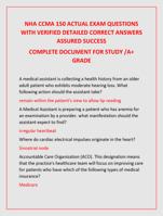 NHA CCMA 150 ACTUAL EXAM QUESTIONS  WITH VERIFIED DETAILED CORRECT ANSWERS  ASSURED SUCCESS