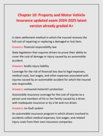 Chapter 10: Property and Motor Vehicle  Insurance updated exam 2024-2025 latest  version already graded A+