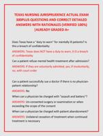 TEXAS NURSING JURISPRUDENCE ACTUAL EXAM  300PLUS QUESTIONS AND CORRECT DETAILED  ANSWERS WITH RATIONALES