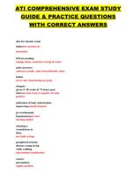 ATI COMPREHENSIVE EXAM STUDY GUIDE & PRACTICE QUESTIONS WITH CORRECT ANSWERS