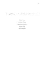 Addressing Staff Shortage in Healthcare: A Critical Analysis and Ethical Considerations