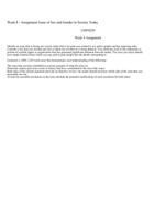 Week 8 - Assignment Issue of Sex and Gender in Society Today