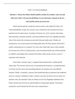 Franks All-American BarBeQueQuestion 1:  Discuss how Robe