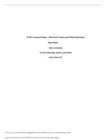 LAS 432 Week 3 Course Project Assignment Historical Context and Ethical Questions (GRADED A)