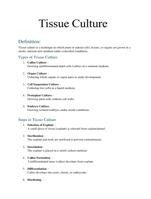 Simple notes on Tissue culture