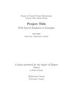 Project Dissertation Template  ( For Postgrads)