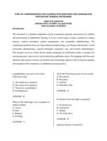 PART III: COMPREHENSIVE PAST EXAMINATION QUESTIONS AND ANSWERS FOR OPHTHALMIC NURSING PROGRAMME