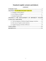 Standard english variants and dialects