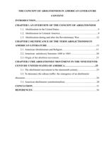 THE CONCEPT OF ABOLITIONISM IN AMERICAN LITERATURE