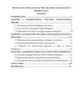 THE WAYS OF APPLICATION OF THE MULTIPLE INTELLIGENCES THEORY IN ELT