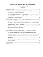 THE MAIN THEMES AND ARTISTIC FORMS OF WALT  WHITMAN'S WORK.