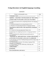 Using literature in English language teaching
