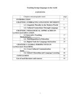 Teaching foreign languages in the world