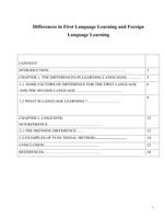 Differences in First Language Learning and Foreign Language Learning