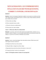 NEW GENERATION: ATI COMPREHENSIVE FINAL EXIT EXAM 2025 WITH QUESTIONS, CORRECT ANSWERS, AND RATIONALES
