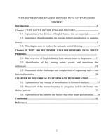 WHY DO WE DIVIDE ENGLISH HISTORY INTO SEVEN PERIODS