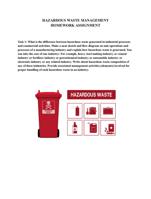Hazardous Waste Management Assignment CCC720 SNU