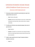 UPDATED NURSING EXAM: NR 603 APEA Predictor Exam (Questions and Answers with Explanations)