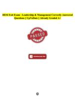 HESI Exit Exam - Leadership & Management || Correctly Answered Questions || Graded A+ || Up-To-Date 2025