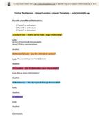Tort of negligence answer template.