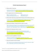 NUR 201 Exam 4  Study Questions with Answer - Fortis College