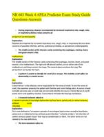 NR 603 Week 4 APEA Predictor Exam Study Guide Questions Answers