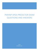 PMHNP APEA Predictor Exam Questions and Answers