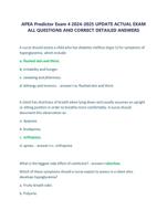 APEA Predictor Exam 4 2024-2025 UPDATE ACTUAL EXAM ALL QUESTIONS AND CORRECT DETAILED ANSWERS