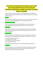 ANTE-INTRA-POSTPARTUM AND NEONATE CARE LATEST  FINAL EXAM UPDATED FOR 2025 TOP SCORE