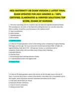 HESI MATERNITY OB EXAM VERSION 2 LATEST FINAL  EXAM UPDATED FOR 2025 GRADED A+