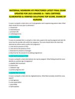 MATERNAL NEWBORN ATI PROCTORED LATEST FINAL EXAM  UPDATED FOR 2025 GRADED A+