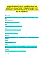 MATERNAL NEWBORN LATEST FINAL EXAM QUESTIONS  LATEST FINAL EXAM UPDATED FOR 2025 GRADED A+