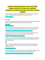 MATERNITY PROCTORED NGN B LATEST FINAL EXAM   UPDATED FOR 2025 TOP SCORE