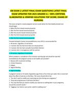 OB EXAM 2 LATEST FINAL EXAM QUESTIONS LATEST FINAL EXAM UPDATED FOR 2025 GRADED A+