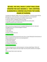 OB HESI, YOU WILL PASS!!!! LATEST FINAL EXAM  UPDATED FOR 2025 GRADED A+