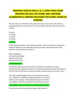 PEDIATRIC KAPLAN NGN A, B, C LATEST FINAL EXAM  UPDATED FOR 2025 TOP SCORE