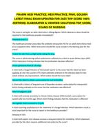 PHARM HESI PRACTICE, HESI PRACTICE, PINK, GOLDEN LATEST FINAL EXAM UPDATED FOR 2025 TOP SCORE